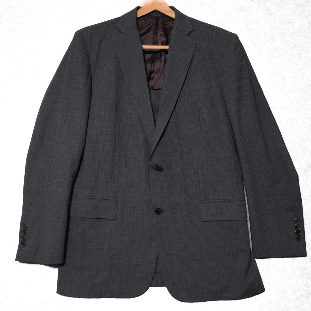Brooks Brothers Mens 42L Regent Gray Micro-striped Suit Jacket Full Canvas Prep